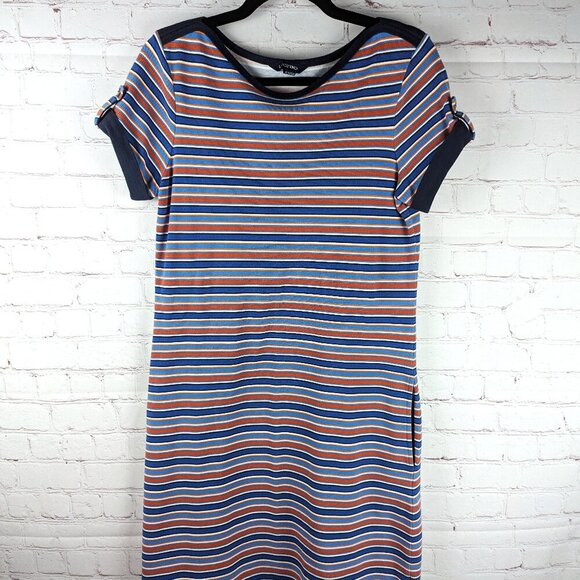 Lands' End Blue/Orange/White Striped Mini Dress - XS - Picture 1 of 8